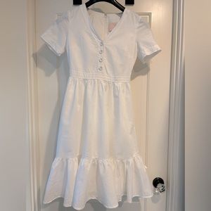 Gal Meets Glam Size 0 white linen dress